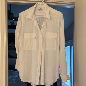 Babaton White Button-Down Shirt